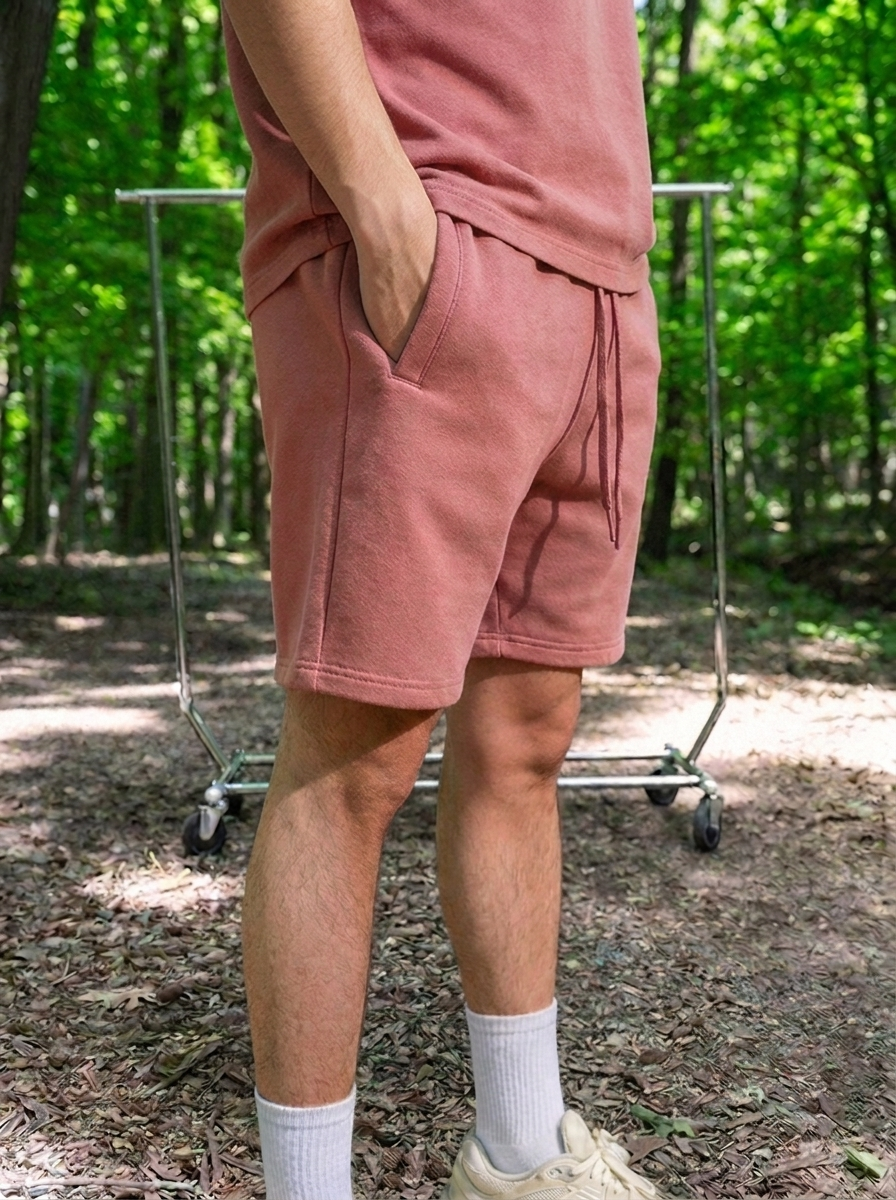 Canvas Fleece Shorts - Rose Wine