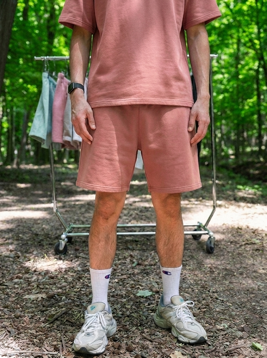 Canvas Fleece Shorts - Rose Wine