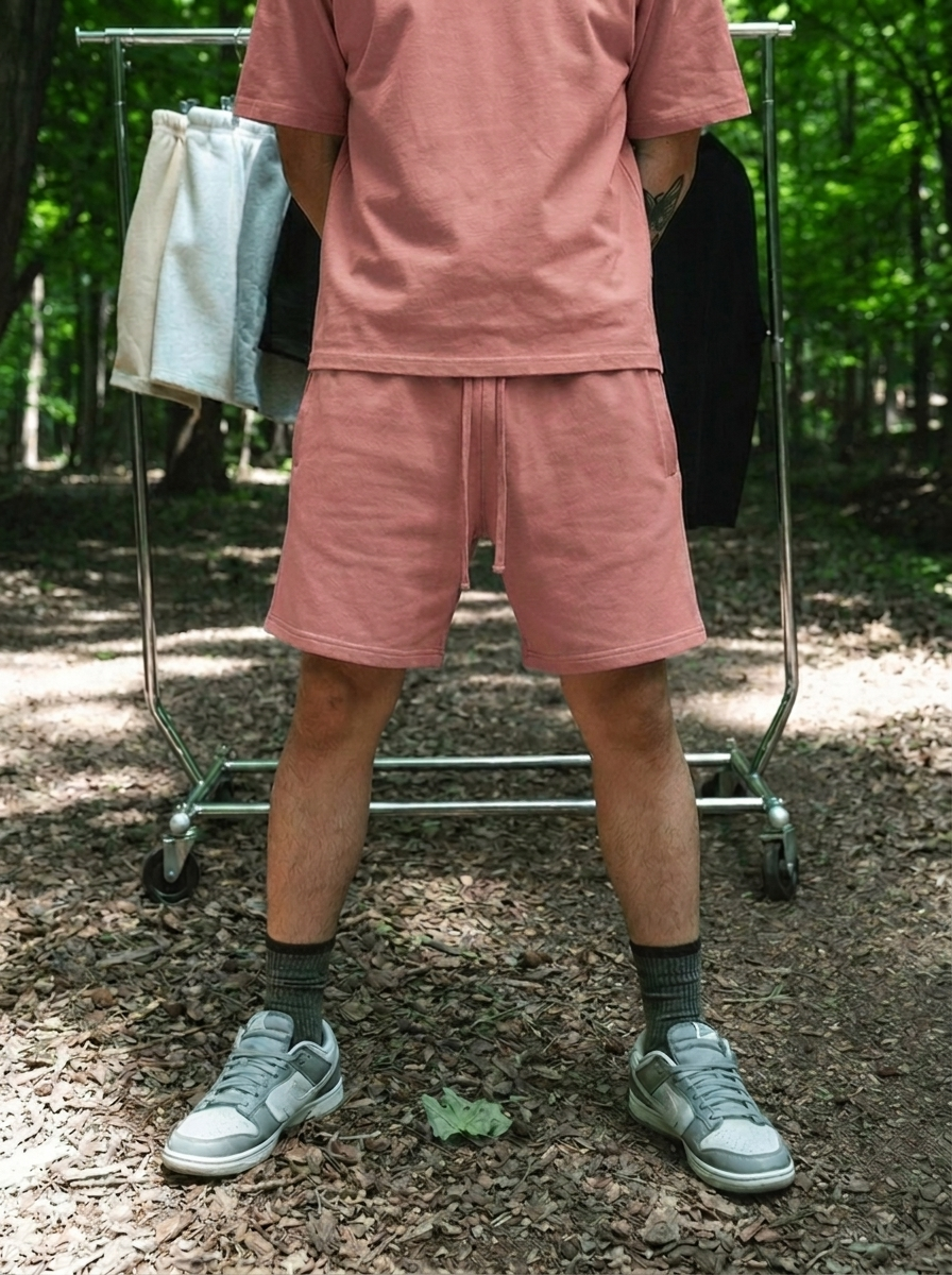 Canvas Fleece Shorts - Rose Wine