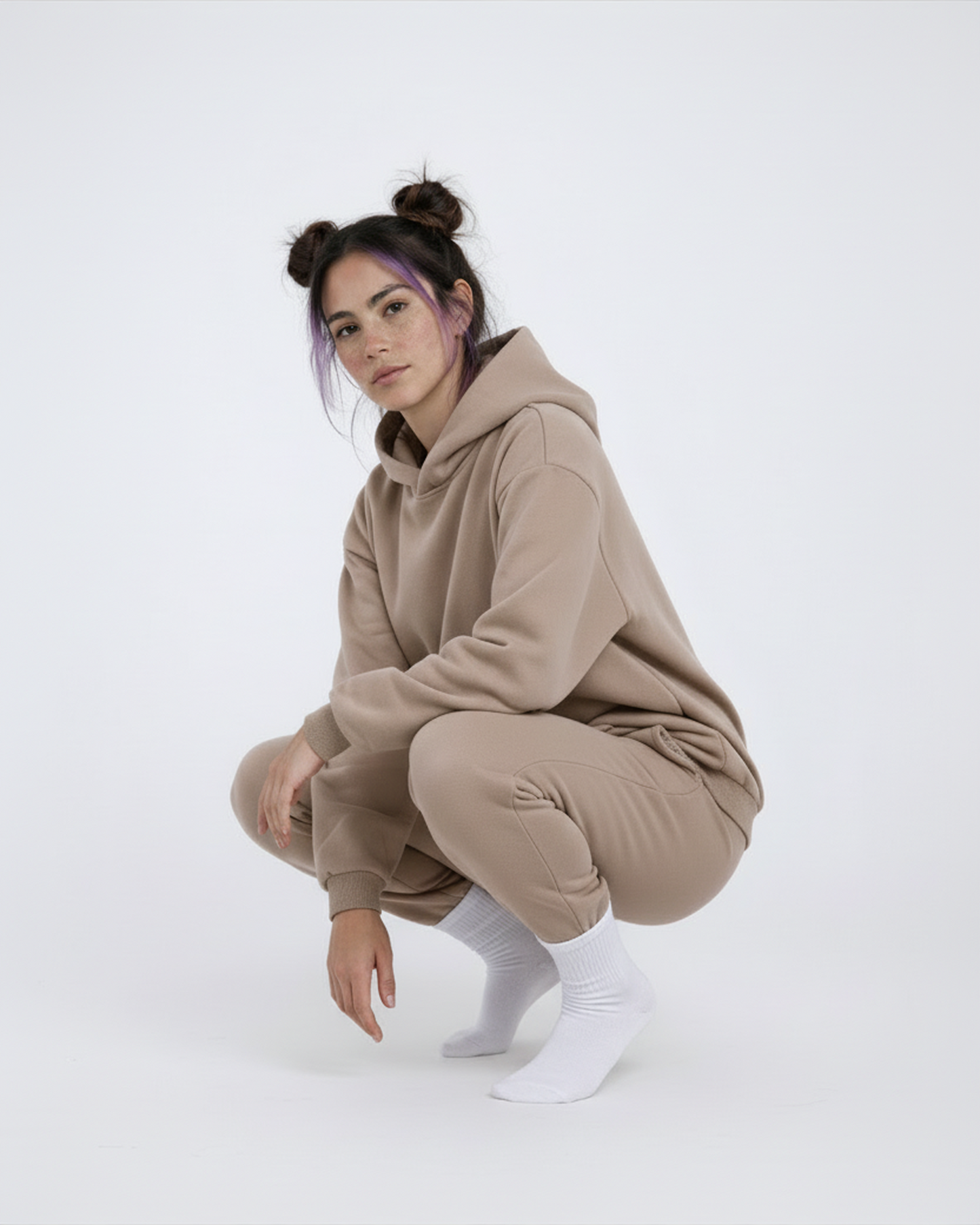 Women's Cotton Fleece Set - Khaki
