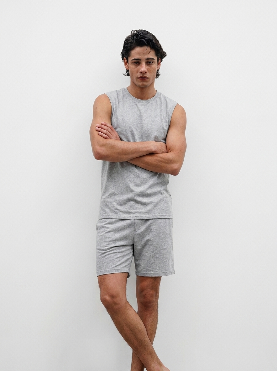 Canvas Muscle Tee - Heather Grey