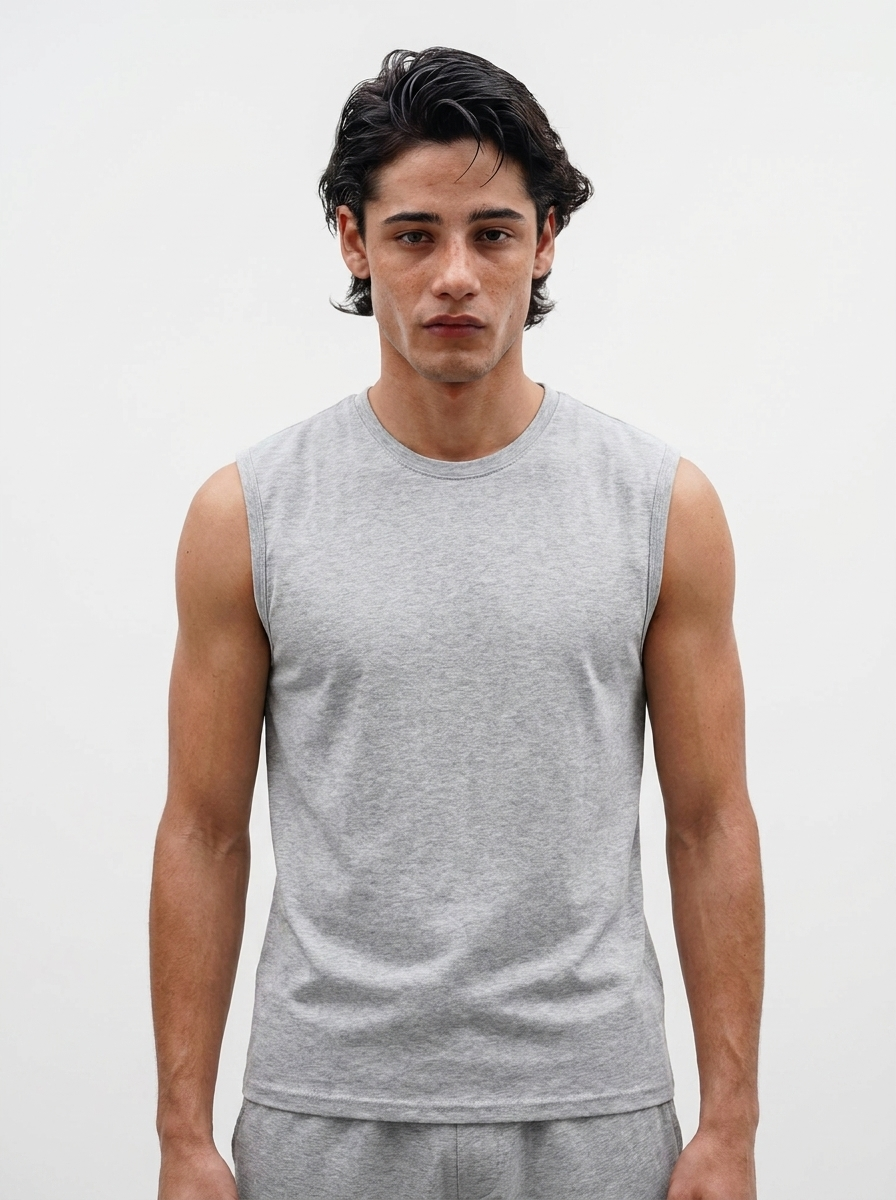 Canvas Muscle Tee - Heather Grey