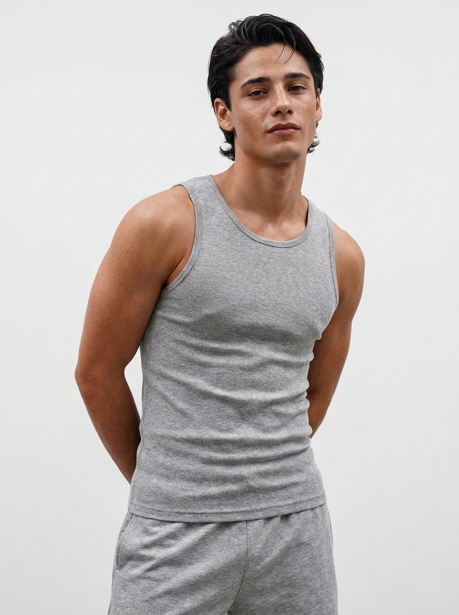 Canvas Muscle Tee - Heather Grey
