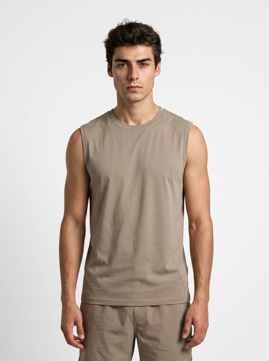 Canvas Muscle Tee - Khaki