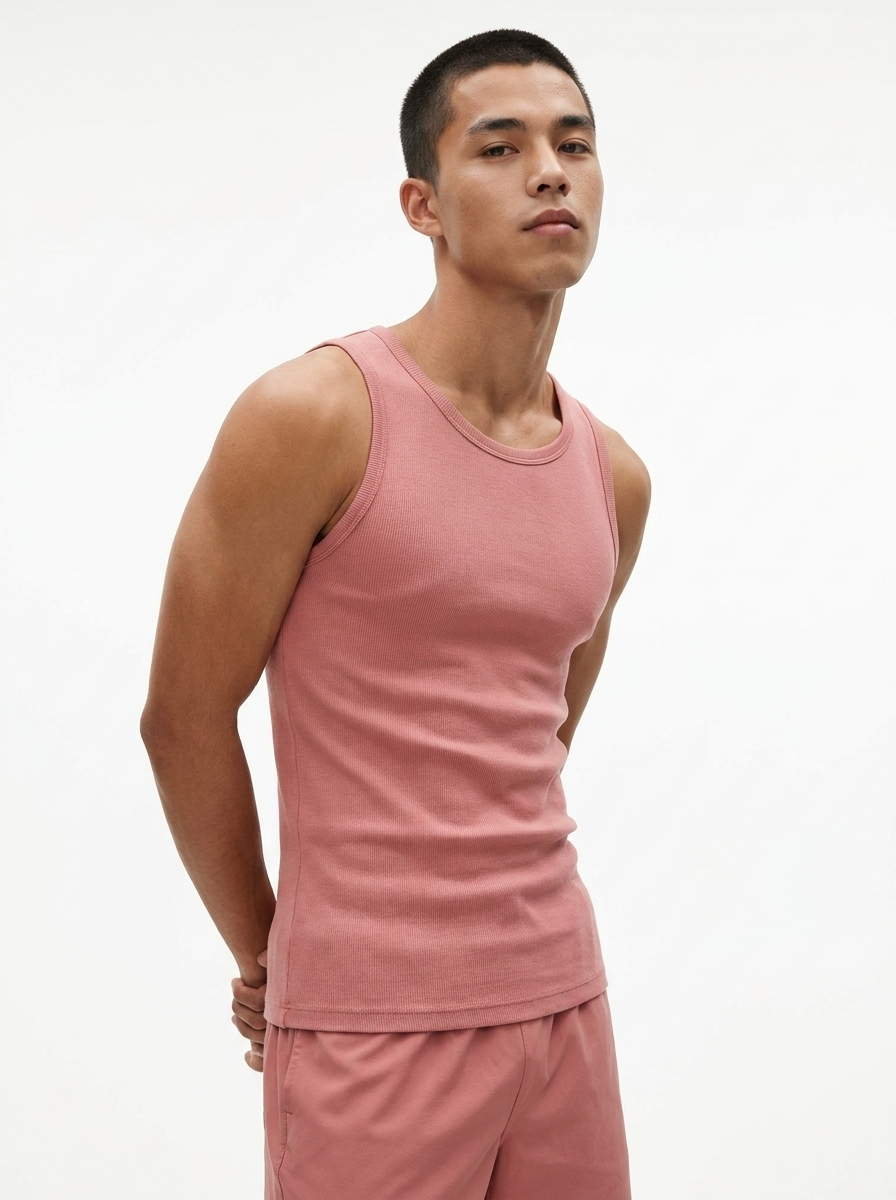 Canvas Muscle Tee - Rose Wine