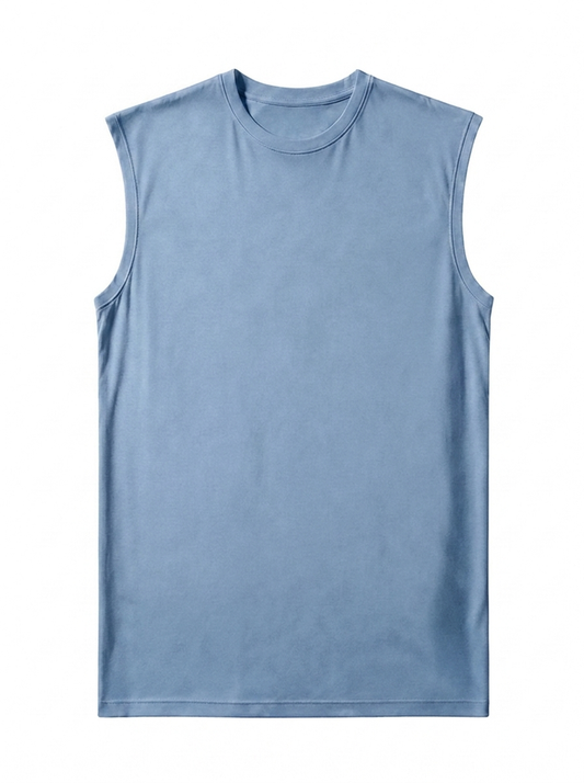 Canvas Muscle Tee - Smokey Blue