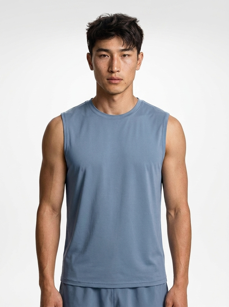 Canvas Muscle Tee - Smokey Blue