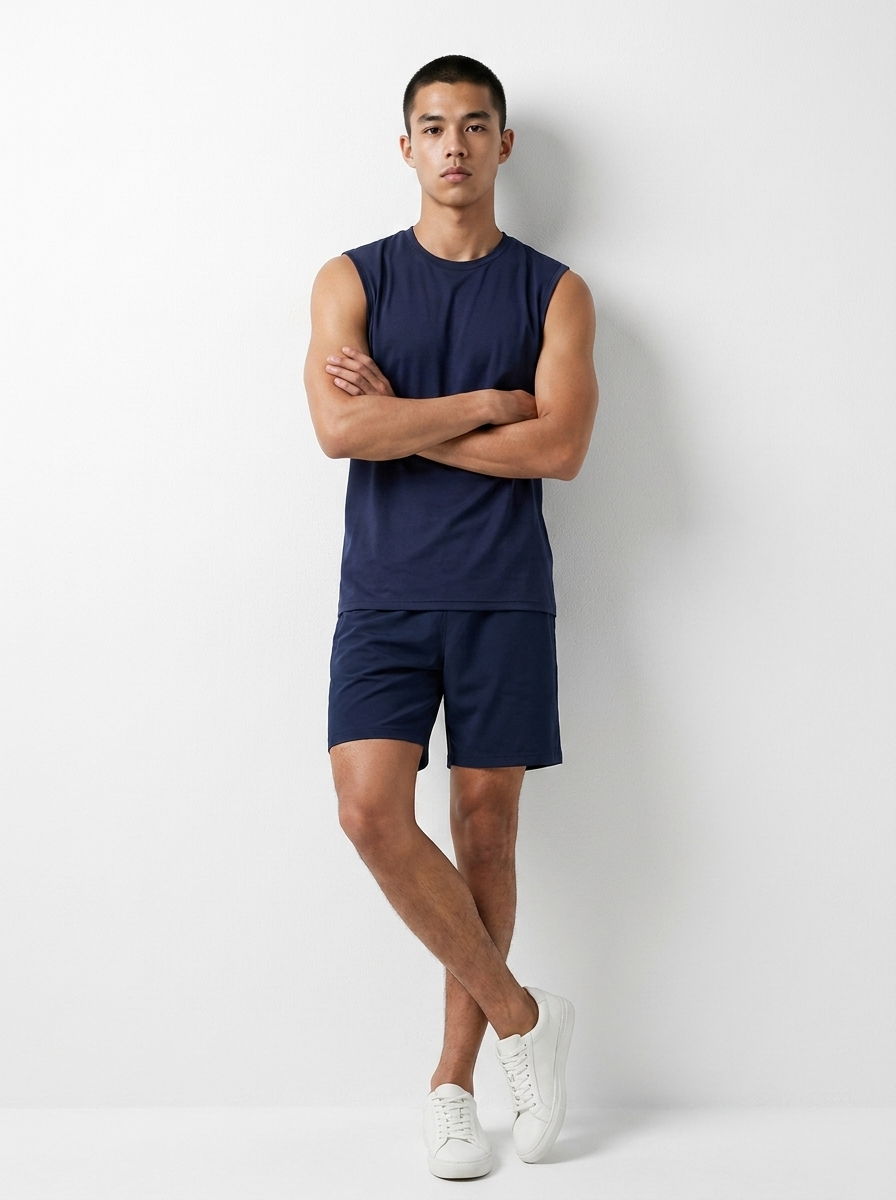 Canvas Muscle Tee - Navy