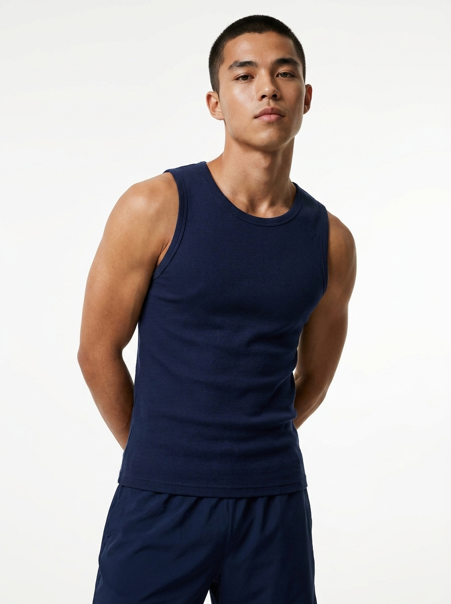 Canvas Muscle Tee - Navy