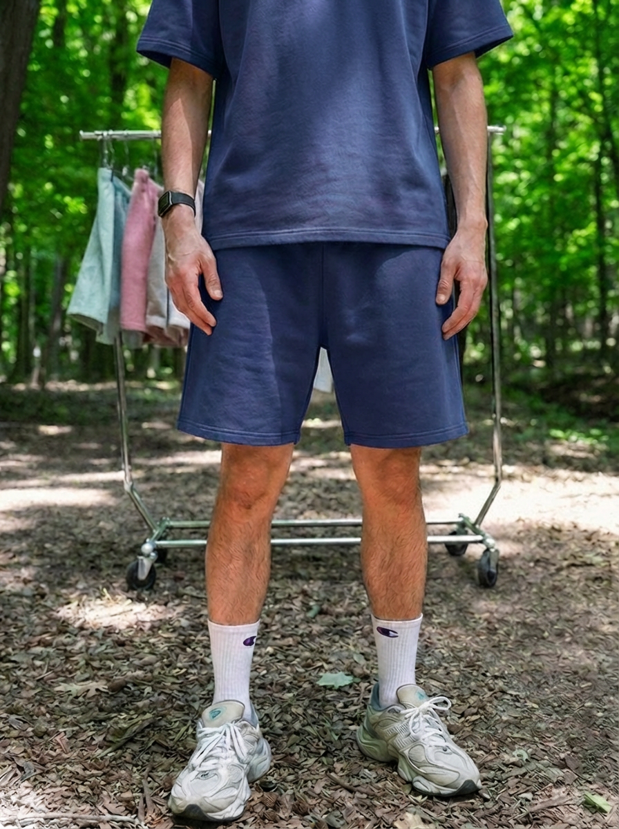 Canvas Fleece Shorts - Navy