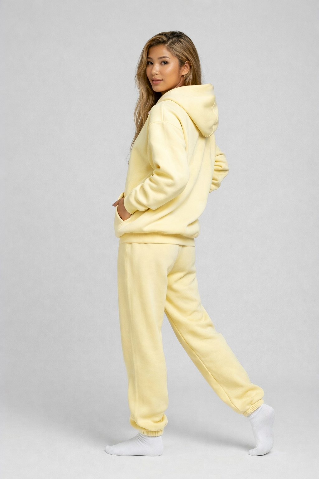 Women's Cotton Fleece Set - Yellow