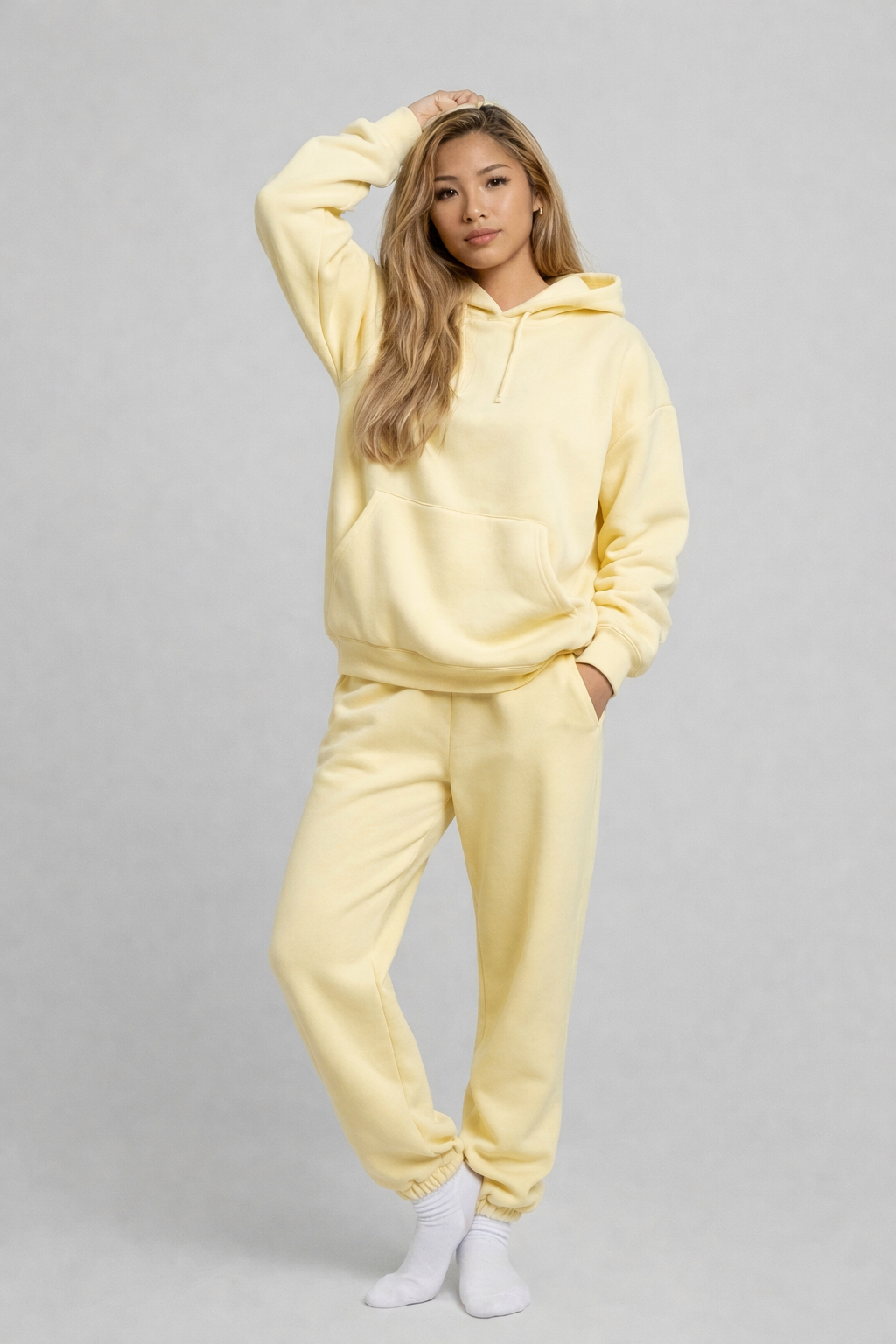 Women's Cotton Fleece Set - Yellow